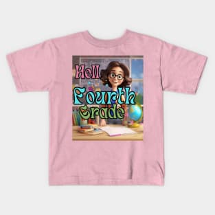 Hello 4th Grade Back To School First Day Fourth Grade Vibes Kids T-Shirt